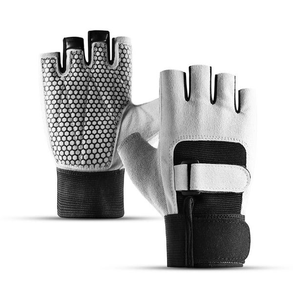 

worthwhile yoga sports gloves for women men gym fitness non slip training workout bodybuilding half finger hand protector . cycling, Black