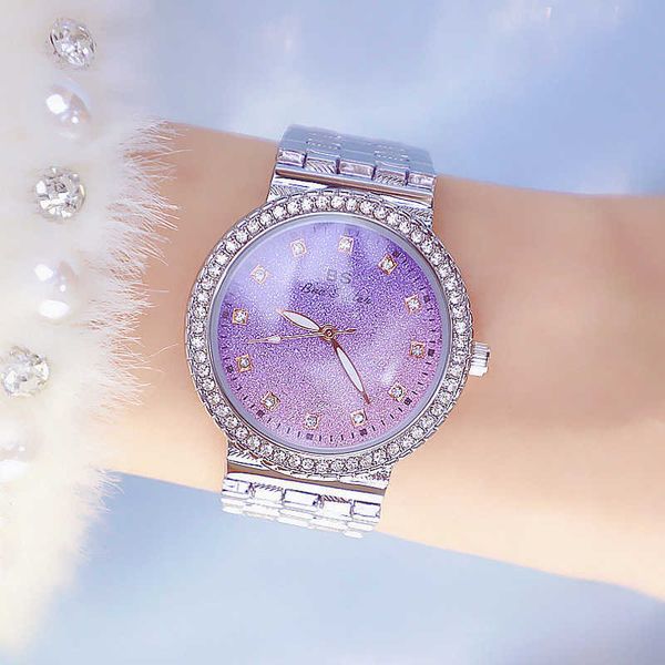 

gradient watches woman famous brand diamond women wrist watches design creative female watch for women montre femme 210527, Slivery;brown