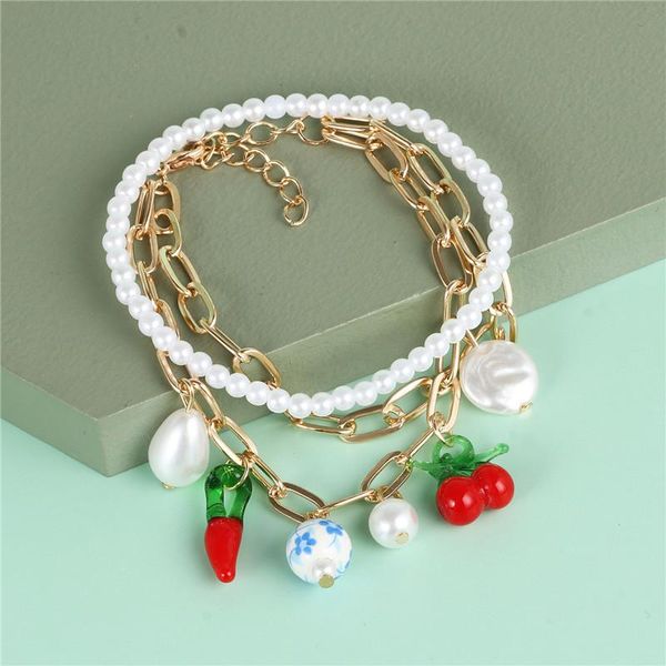 

charm bracelets toyoosky 2021 summer handmade natural seashell bracelet simulated pearls women accessories beaded wholesale, Golden;silver