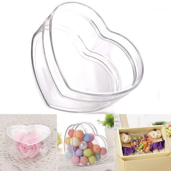 Pralinenschachtel-Hülle in Herzform, transparent, Schokolade, süße Dekoration, Geschenke für Hochzeit, Party, KSI999, Geschenkverpackung