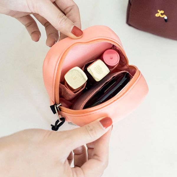 

travel carry portable bag korea girl cute minimalistic mini trumpet waterproof hand lipstick makeup cosmetic bags & cases