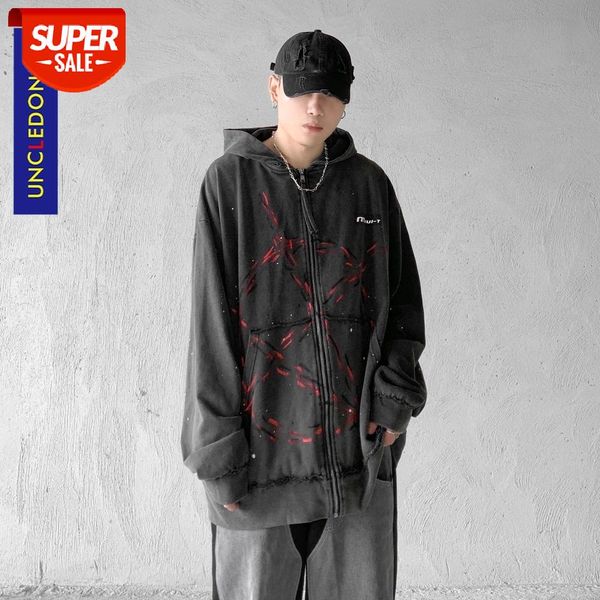 

uncledonjm tye dye sweatshirt streetwear harajuku oversized hoodie designer couple clothes 2021 men clothing m202305 #xn4n, Black