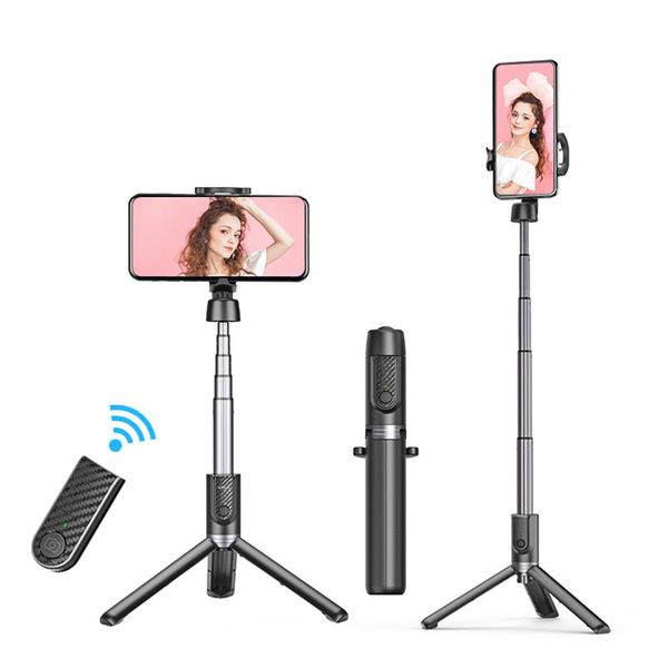

selfie monopods mini bt wireless stick portable lightweight aluminum alloy tripod phone holder with 5 sections extendable detachable