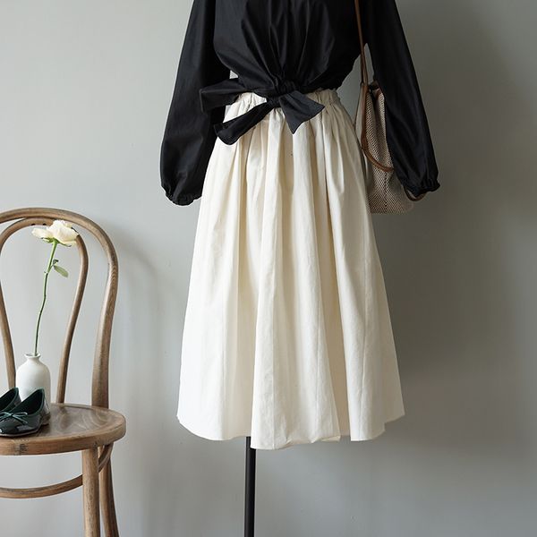 

skirts women high waist a-line summer white skirt cotton long two pieces clothes faldas jupe femme saia skirts1 s0io, Black