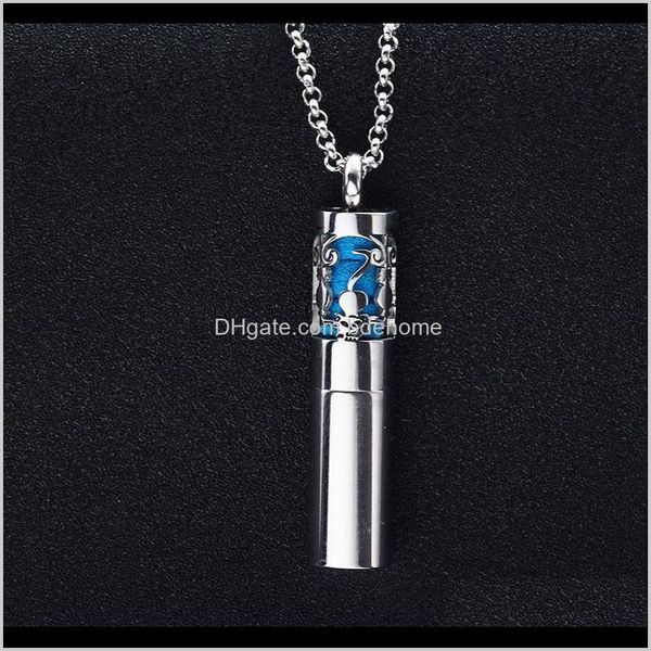 

necklaces & pendants jewelry drop delivery 2021 20 piece per lot 316l stainless per wholesale various colors available essential oil bottle, Silver