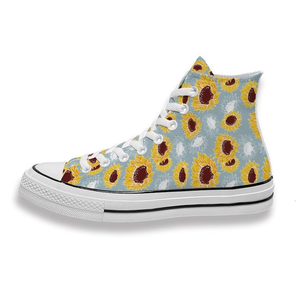 

custom printed retro sunflower art sneakers high mens womens running shoes skateboard diy trainers canvas casual shoe