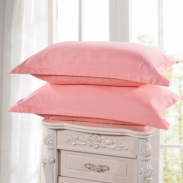 

pillow case solid color 100% cotton soft comfortable 48x74cm covers decorative home bed bedding for standard size 1 pcs
