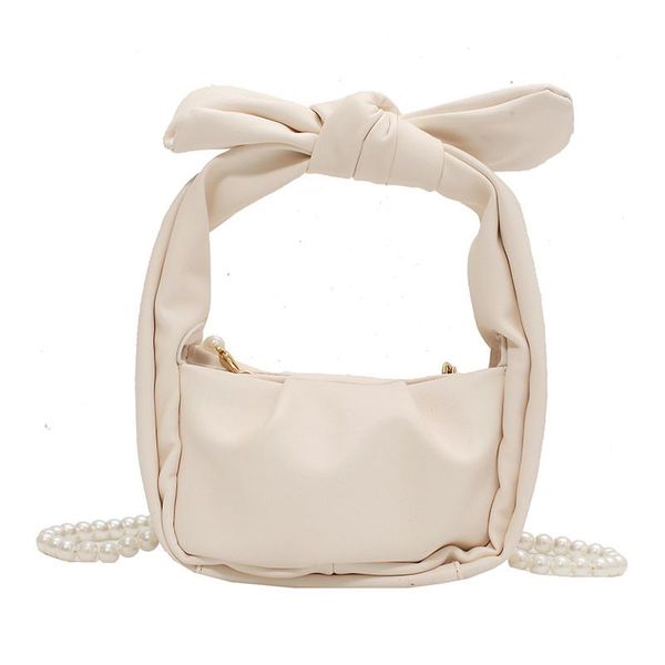 

evening bags 2021 fashion elegant female soft tote bag pu leather women's designer handbag pearl strap pleated shoulder messenger