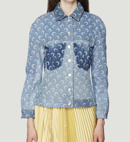 

jackets for women2021 autumn moon print slim fit denim bomber jacket women, Black;brown