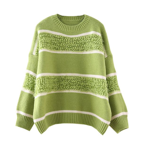 

h.sa autumn winter women thick warm pullover and sweaters striped flocking fleeced knitwear pull jumpers punk casaco feminino 210417, White;black