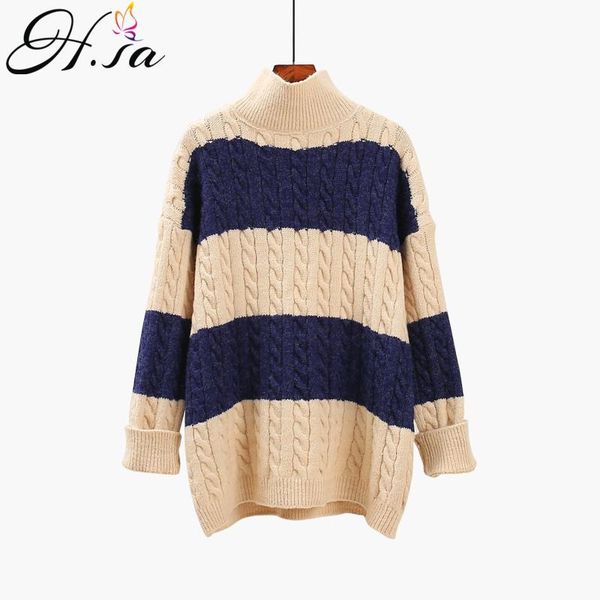 

women's sweaters hsa women autumn winter striped pullover and warm turtleneck pull jumpers ladies casual pullovers chic, White;black