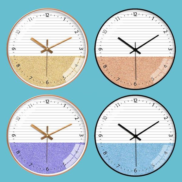 

creative nordic wall clock fashion mute simple clocks home living room bedroom decor [8/10/12/14 inches]