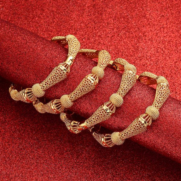 

indian saudi arabia gold color bangle&bracelet dubai bangles for women africa jewelry ethiopian wedding bride gift q0719, Black