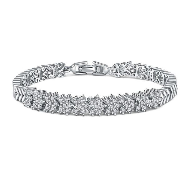 

wrist chain bracelet women jewelry gift 18k white gold filled classic fashion accessories, Black