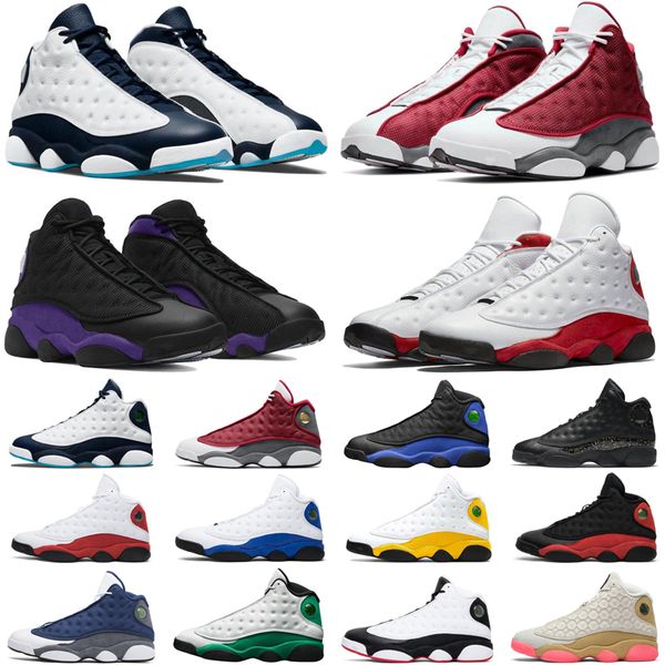 

air jordan retro 13 13s mens basketball shoes obsidian red flint hyper royal chicago playground gold glitter men trainers sports sneakers