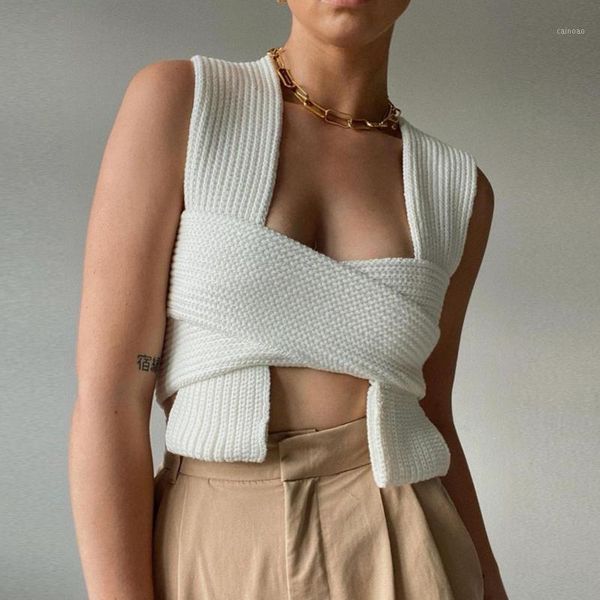 

women's sweaters tufaha 2021 sleeveless knitted crop sweater autumn summer fashion vest black casual white jumper female pullover y, White;black