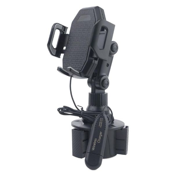 

cell phone mounts & holders ootdty adjustable angle 5w car cup usb wireless charger holder mobile mount stand cradle bracket for