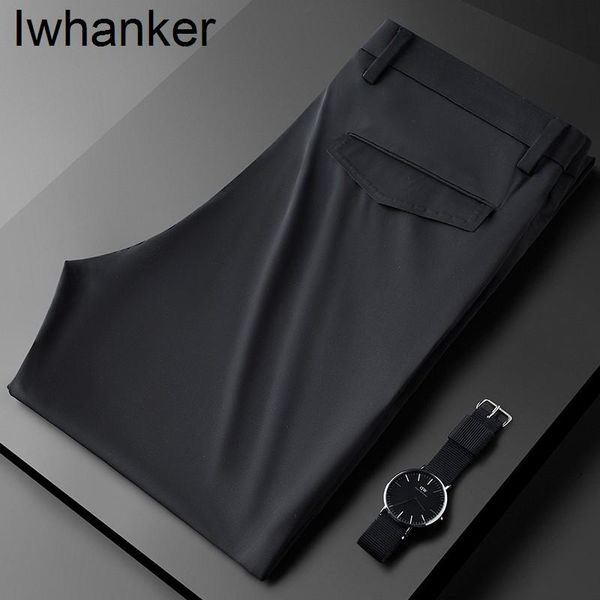 

men's pants minglu summer black male luxury business and casual thin fashion slim fit mens trousers plus size 40