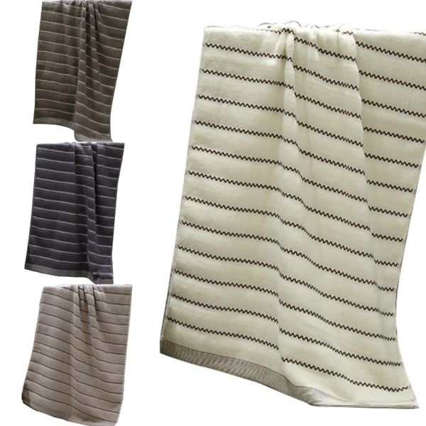 

towel soft simple stripe bath super absorbent cotton wearable beach accessories