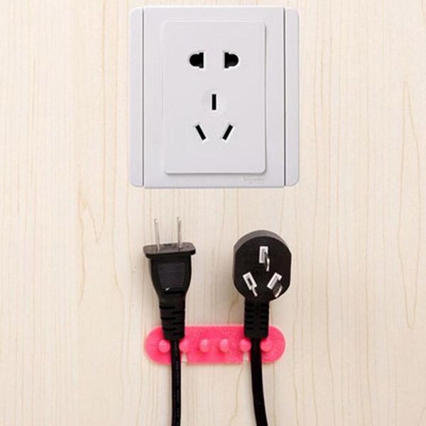 

hooks & rails multifunction 2pcs plug electrical wire finisher hub power cord lock management-ray cable winder hook