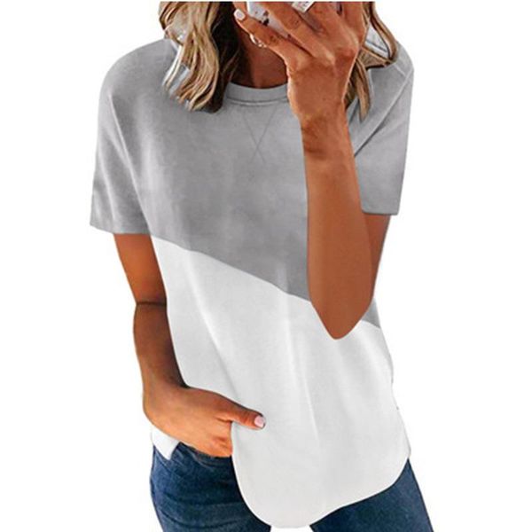 

women's clothing summer fashion printed short sleeve round neck casual soft comfortable t-shirt women tee, White