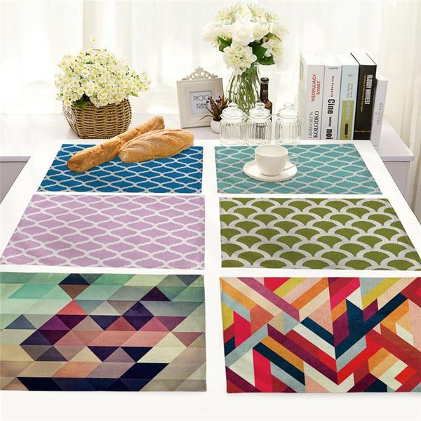 

mats & pads geometric striped lattice table for dining placemats nordic kitchen