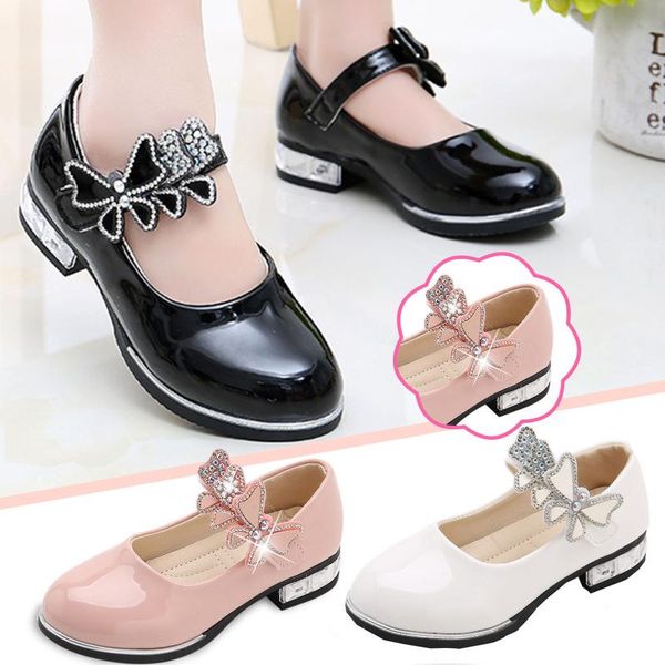 

sandals summer children toddler girls casual mary janes shoes bling bow non-slip princess kids slippers, Black;red