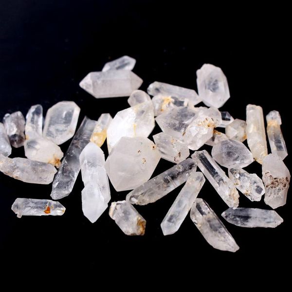 Objetos decorativos Figuras 50g/100g Mini Mini Herkimer Diamond Quartz Clear Crystal Diy Healing Point Minerais Jóias de Jóias Makin
