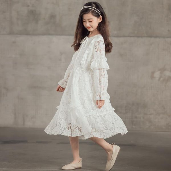 

girl's dresses 2021 arrival spring and summer children lace long princess dress for girl white meisje jurk, Red;yellow