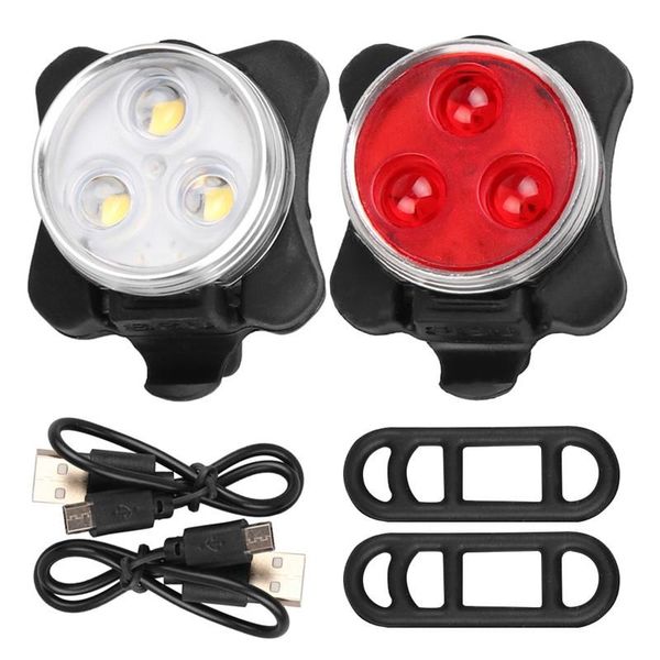 

portable lanterns 50pcs usb rechargeable bike light bicycle super bright front headlight 4 mode options waterproof taillight