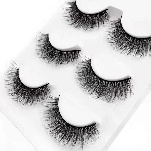

pairs 3d mink hair cross thick false eyelashes eye makeup beauty lashes tool