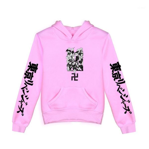 

men's hoodies & sweatshirts japan anime tokyo revengers kids for boys girls teen harajuku pullover hooded sweatshirt children clothes s, Black
