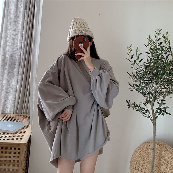 

women's hoodies & sweatshirts long sleeved sweatshirt, loose street clothes, hip-hop style, harajuku women, casual, oversized round nec, Black