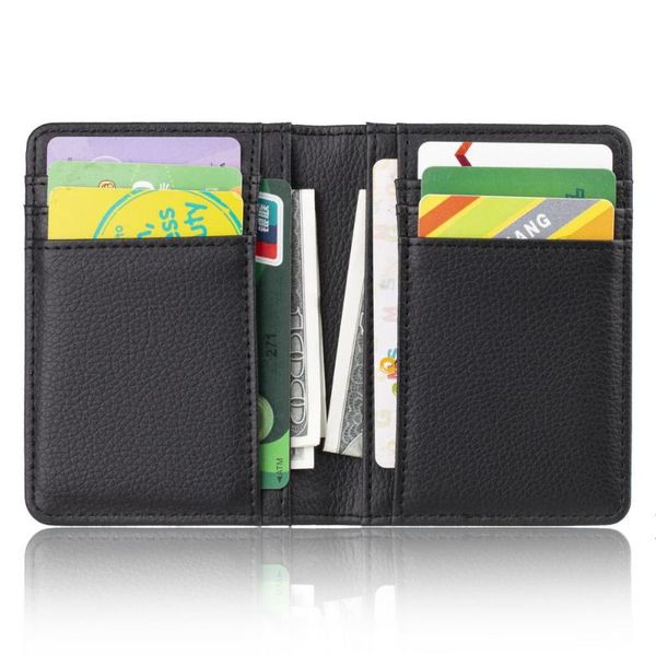 

card holders pu multi-card holder solid color leather bank waterproof case, Brown;gray