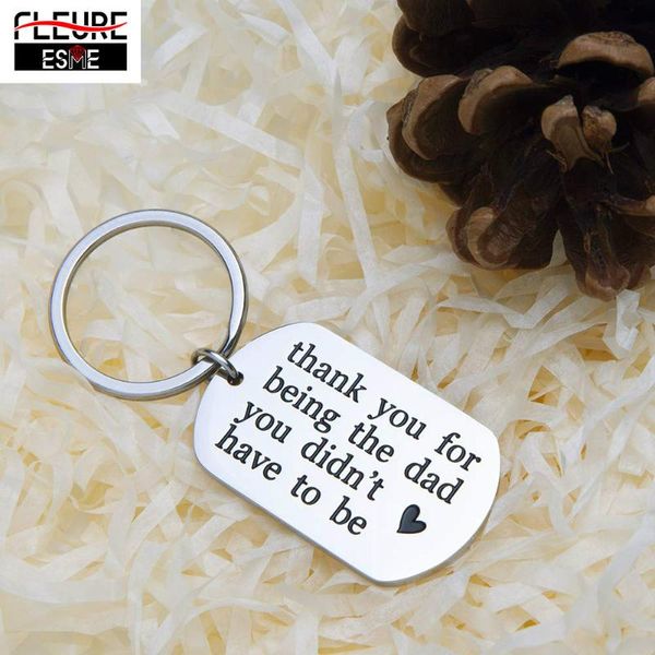 

keychains fashion jewelry key chains ring father day gifts for stepfather birthday gift dad adopted, Silver