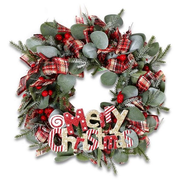 

decorative flowers & wreaths handmade christmas wreath simulation door decoration garland hanging window props party arrangement decor home