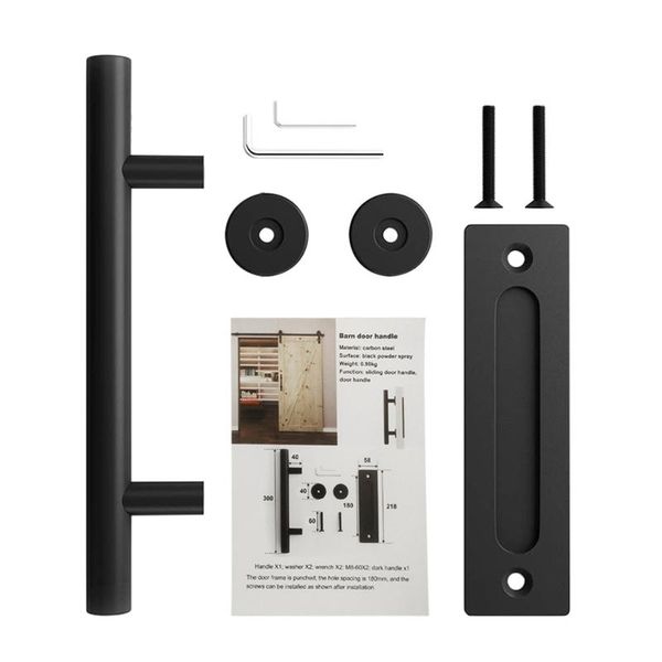 

flush pull carbon steel sliding barn door handle hardware fence modern simple gate with screws garage closet home multifunction handles & pu