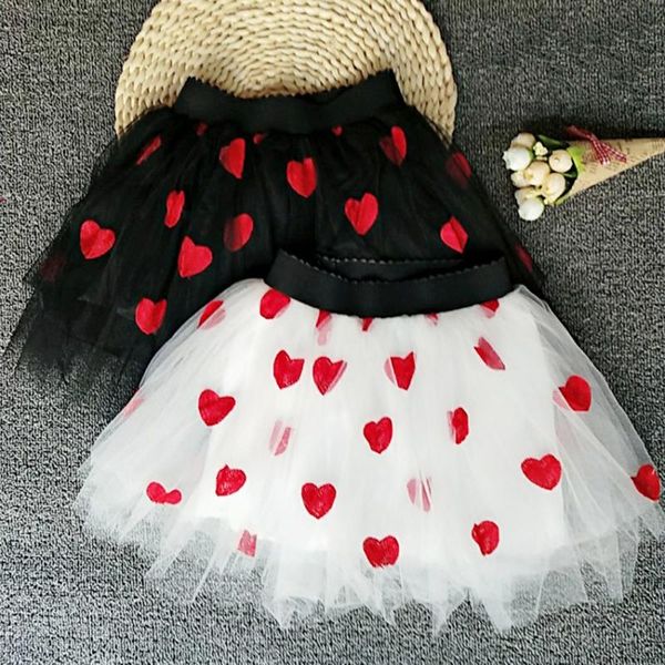 

skirts girls spring summer tutu skirt baby mini kids party children bottoms red heart embroidery 2 to 7 yrs, Blue
