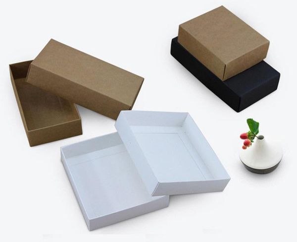 

gift wrap 200 pcs10 size kraft black white packing box blank carton paper