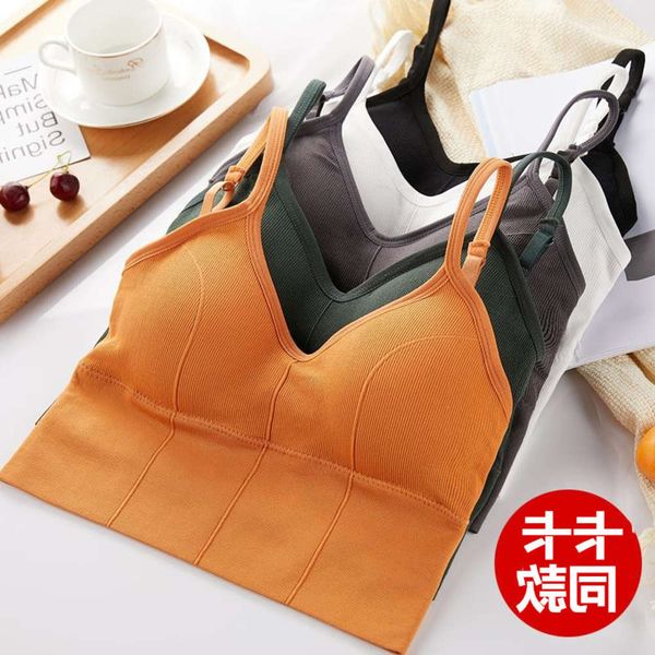 

lingerie girl kaka's same beautiful back suspender net red gathered vest underwear big u wrapped chest, women's bra, Black;pink