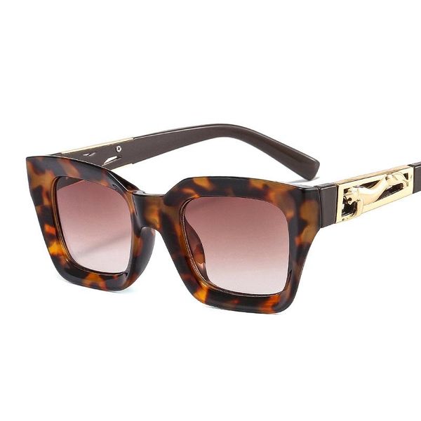 

sunglasses 2021 fashion cat eye women men gradients lens metal leopard frame brand designer luxury trend sun glasses uv400, White;black