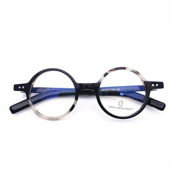 

fashion sunglasses frames belight optiacl acetate round contrast color glasses frame men women prescription eyeglasses retro optical eyewear, Black