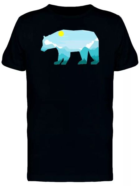 

Bear Silhouette And Landscape Men's Tee -Image by Shutterstock, White;black
