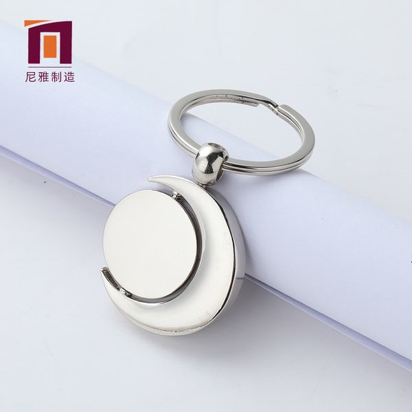 

factory moon revolving metal creative car pendant keychain gift