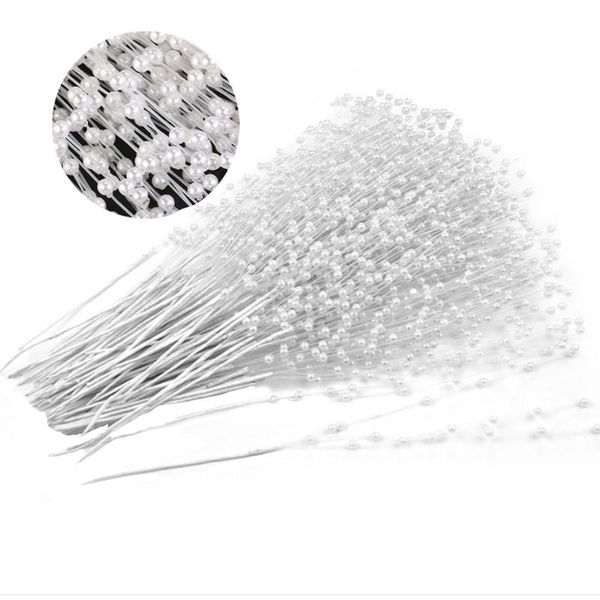 

decorative flowers & wreaths 100pcs pearl bouquet handle diy babysbreath wedding festival party candy box decoration bunch