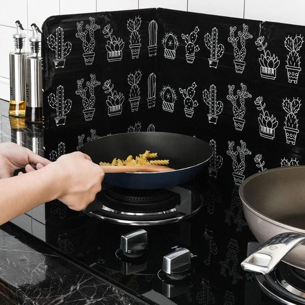 

mats & pads aluminum foldable kitchen gas stove baffle plate frying pan oil splash protection screen kichen accessories