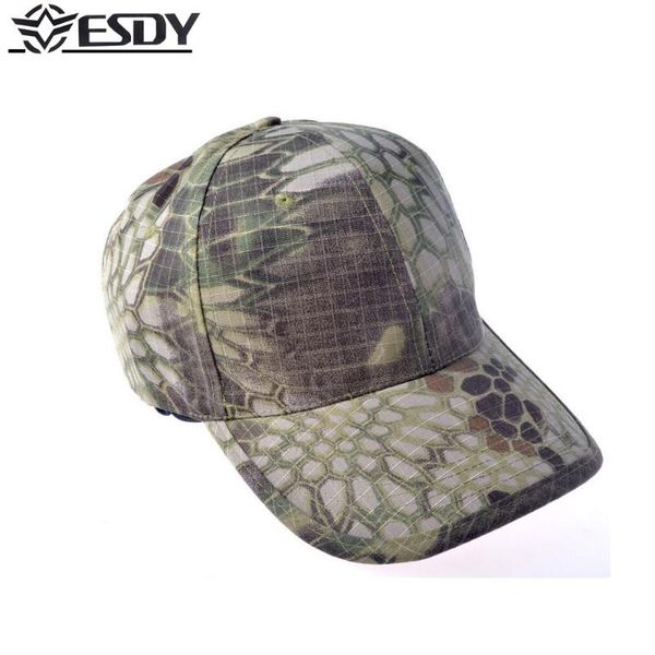 

men training bionic camouflage python adjustable baseball caps outdoor hiking hunting tactical navy sunshade anti uv sun hat cap hats, Black;white