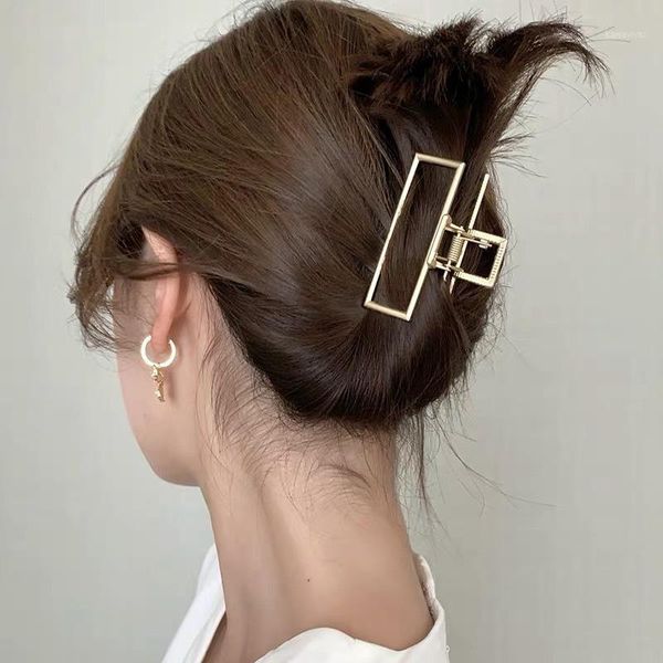 

korean simple style geometric metal catch clip women ponytail headwear bath hair clips fashion accessories1