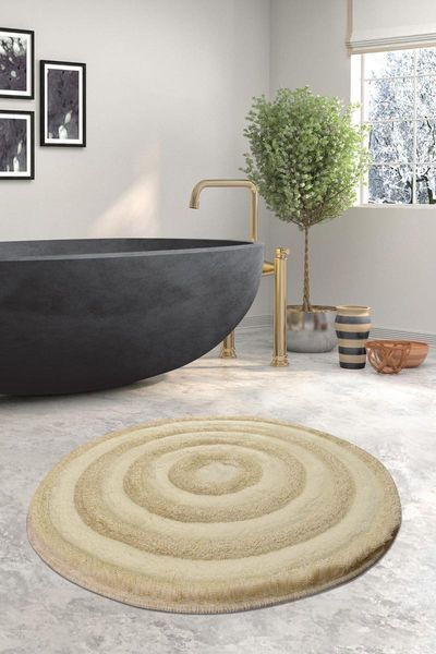 

bath mats round ecru mat 8694545032309