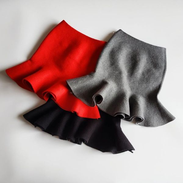 

adorable ruched trumpet tutu skirt children winter clothes warm cozy knitted toddler baby girls clothing 2-10 yrs skirts, Blue